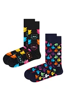 Happy Socks Assorted 2-Pack Classic Cat Cotton Blend Crew Socks in Asst at Nordstrom