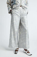 Versace Sea Star Silk Palazzo Pants Concrete Bone at Nordstrom, Us