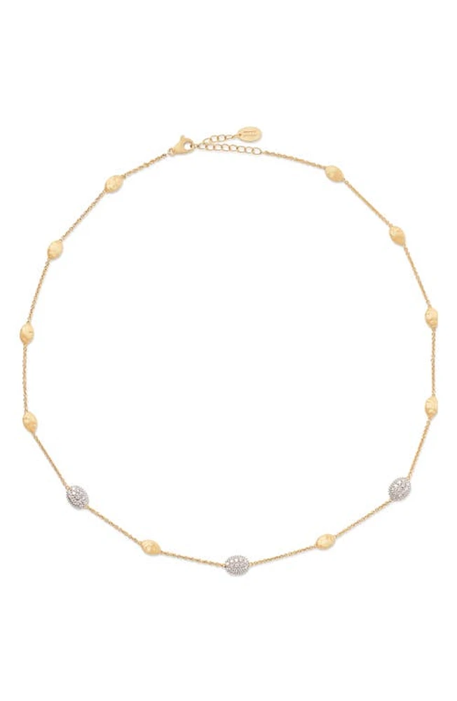 Marco Bicego Siviglia Diamond Pavé Station Necklace in Yellow Gold at Nordstrom, Size 18