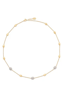 Marco Bicego Siviglia Diamond Pavé Station Necklace in Yellow Gold at Nordstrom, Size 18