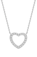 Lily Nily Kids' Cubic Zirconia Open Heart Pendant Necklace in White at Nordstrom