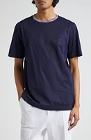 Missoni Space Dye Cotton Crewneck T-Shirt Navy W Red Blue Dyed at Nordstrom,