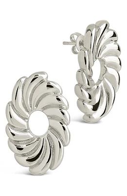 Sterling Forever Moulinet Flower Stud Earrings in Silver at Nordstrom