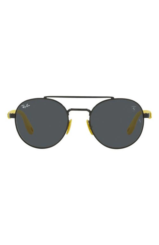 Ray-Ban Phantos 51mm Round Sunglasses in Black /Dark Grey at Nordstrom