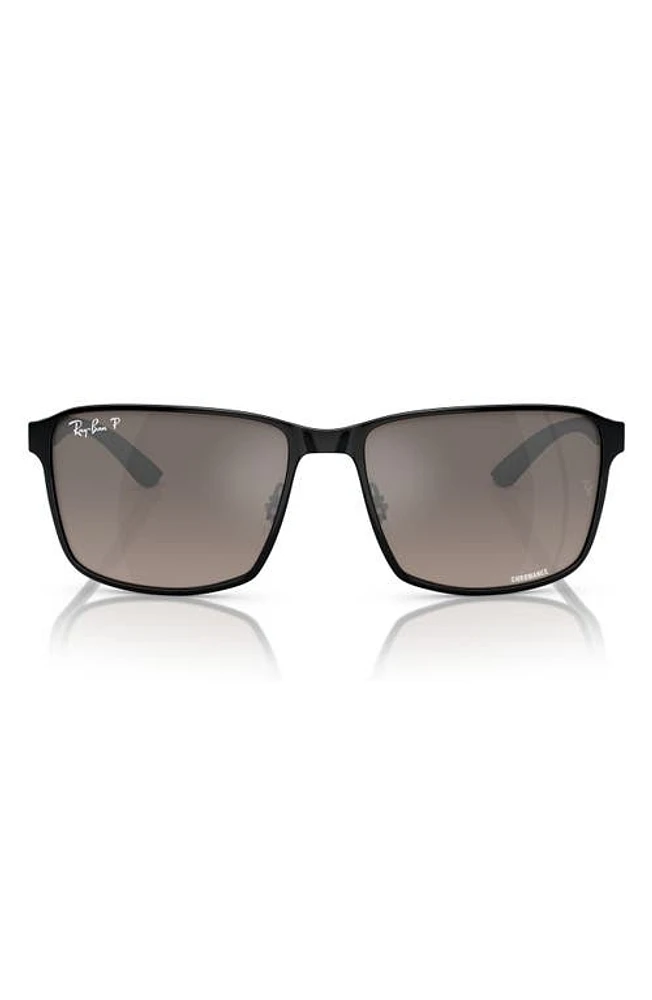 Ray-Ban Chromance 55mm Polarized Square Sunglasses in Black/grey at Nordstrom