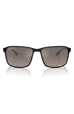 Ray-Ban Chromance 55mm Polarized Square Sunglasses in Black/grey at Nordstrom