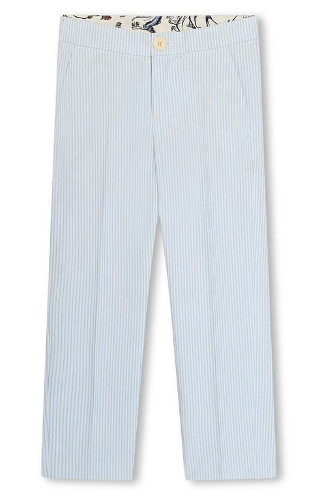 KENZO Kids' Cotton Blend Seersucker Pants Blue/Ivory at Nordstrom