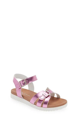 Nina Kids' Lacey Metallic Strappy Sandal Dark Pink at Nordstrom, W