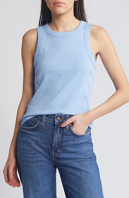 Madewell Brightside Rib Racerback Tank Powder Blue at Nordstrom,