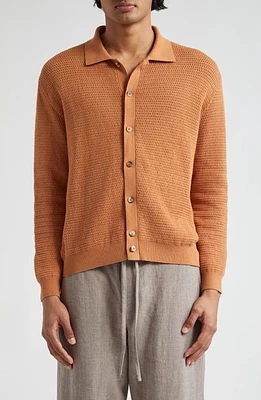 De Bonne Facture Honeycomb Knit Cardigan Sienna at Nordstrom,