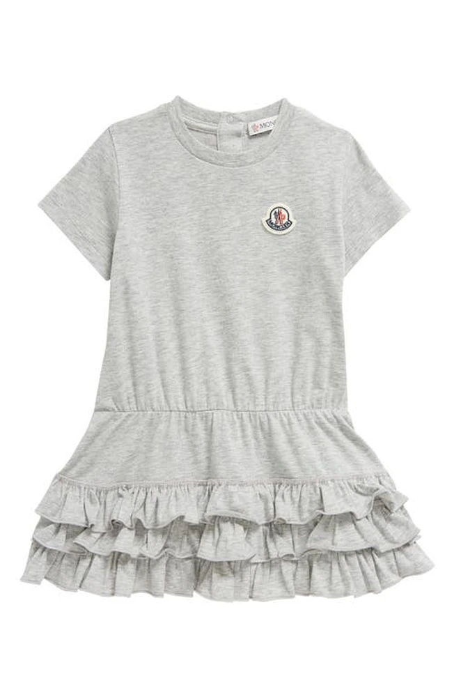 Moncler Kids' Tiered Ruffle T-Shirt Dress Grey at Nordstrom,