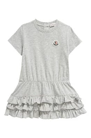 Moncler Kids' Tiered Ruffle T-Shirt Dress Grey at Nordstrom,