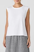 Eileen Fisher Crewneck Organic Cotton Jersey Sleeveless Top at Nordstrom,