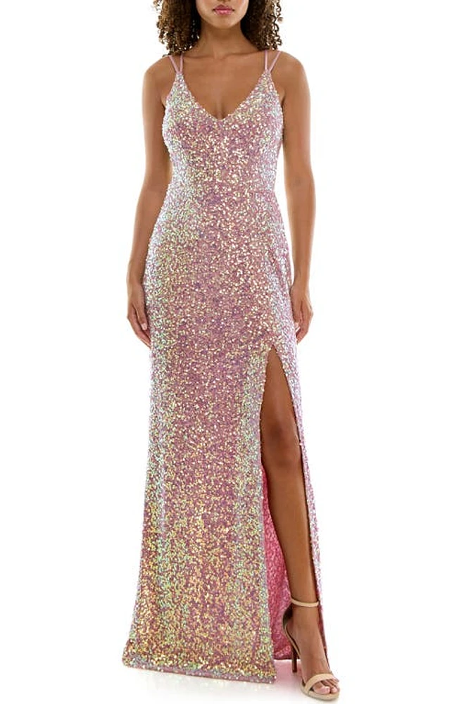 Speechless Sequin Gown Mauve/Irridescent at Nordstrom,