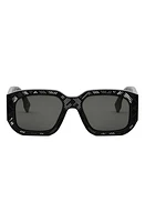 'Fendi Shadow 52mm Rectangular Sunglasses in Matte Black /Smoke at Nordstrom