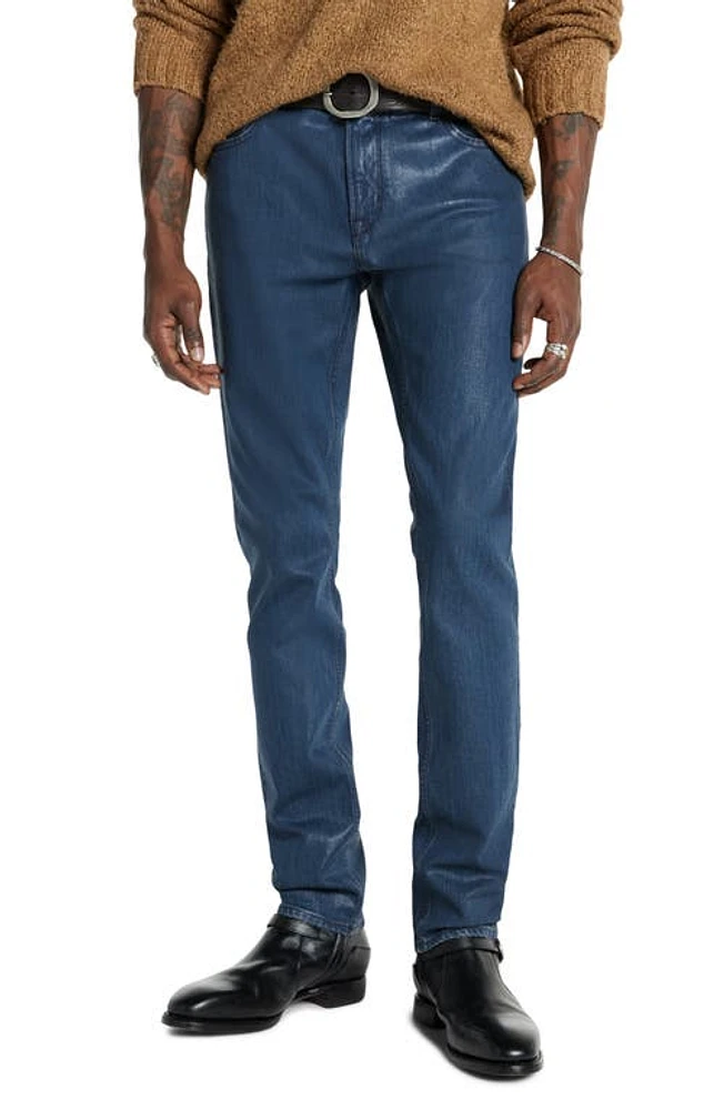 John Varvatos J702 Nicola Coated Slim Fit Jeans Stream Blue at Nordstrom,