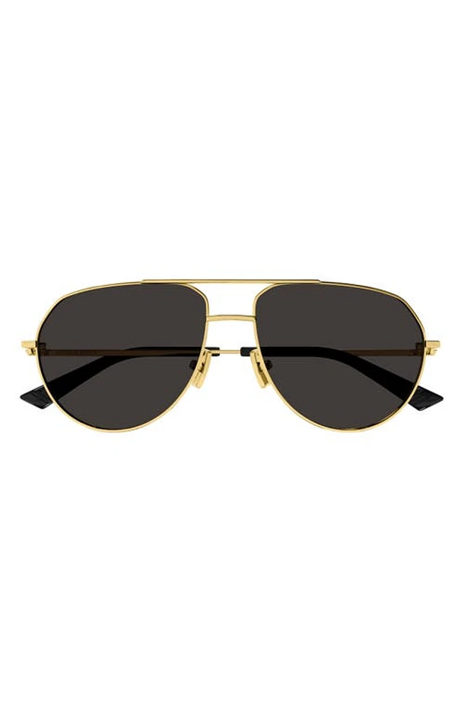 Bottega Veneta 57mm Pilot Sunglasses in Gold at Nordstrom