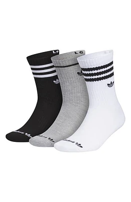 adidas Assorted 3-Pack Trefoil 2.0 Crew Socks in White /Grey/Black at Nordstrom, Size Medium