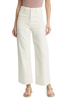 Favorite Daughter The Mischa Raw Hem Super High Waist Wide Leg Jeans Gardenia at Nordstrom,