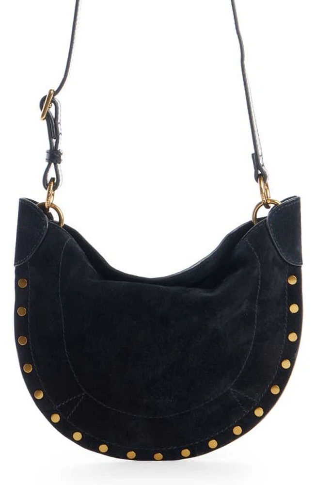 Isabel Marant Mini Oskan Moon Suede Crossbody Bag in Black at Nordstrom