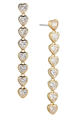 Nadri Heart Linear Drop Earrings in Gold at Nordstrom