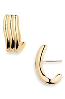 Madewell Ribbed Wavy Statement Earrings in Pale Gold at Nordstrom