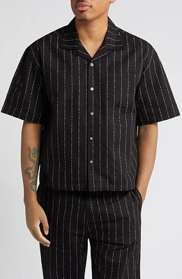 Billionaire Boys Club Orion's Belt Woven Camp Shirt Black at Nordstrom,