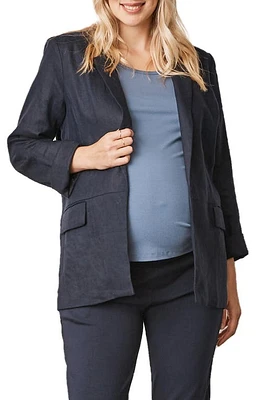 Angel Maternity Linen Blazer Navy at Nordstrom,