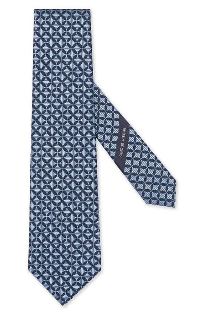 ZEGNA TIES Geo Print Silk Tie in Blue at Nordstrom