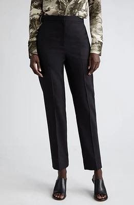 Jason Wu Collection High Waist Pintuck Virgin Wool Blend Pants Black at Nordstrom,