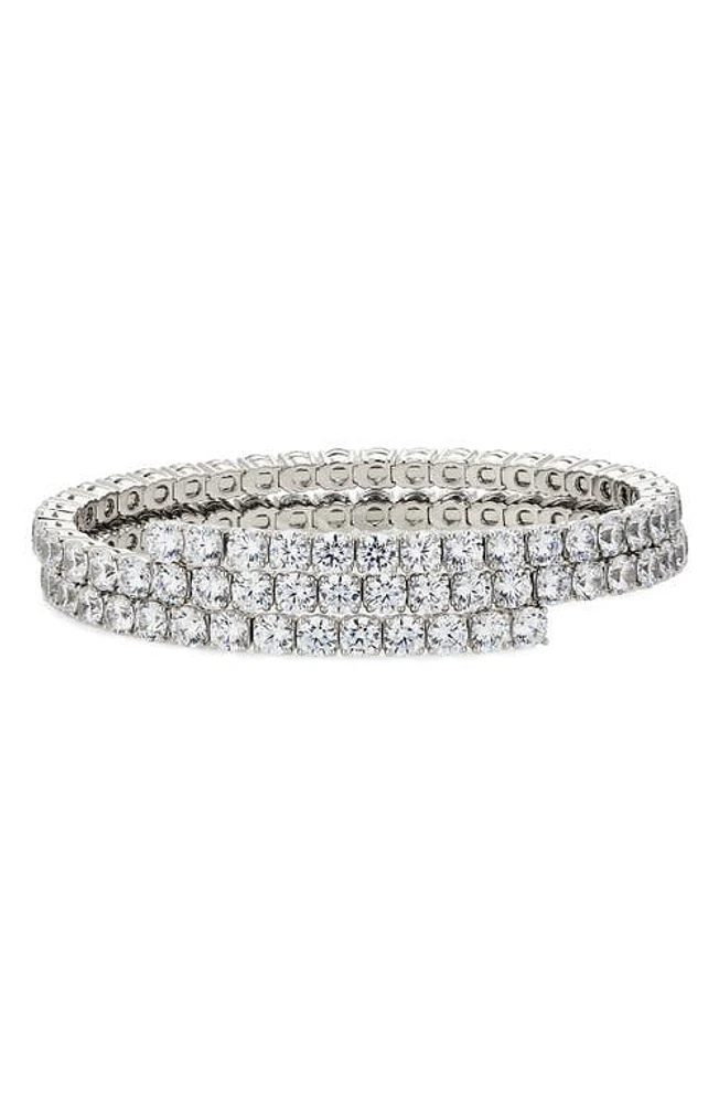 Nadri Cubic Zirconia Coil Bracelet in Rhodium at Nordstrom