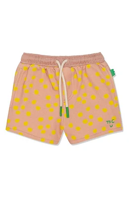 Mon Coeur Kids' Dot Print Shorts Misty Rose/Cyber Yellow at Nordstrom,