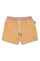 Mon Coeur Kids' Dot Print Shorts Misty Rose/Cyber Yellow at Nordstrom,