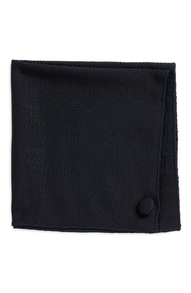 CLIFTON WILSON Textured Wool Pocket Square in Navy at Nordstrom