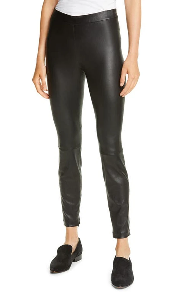 Vince Leather Zip Leggings Black at Nordstrom,