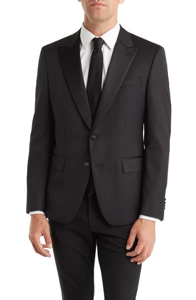 BOSS Huge Tux Virgin Wool Sport Coat Black at Nordstrom,