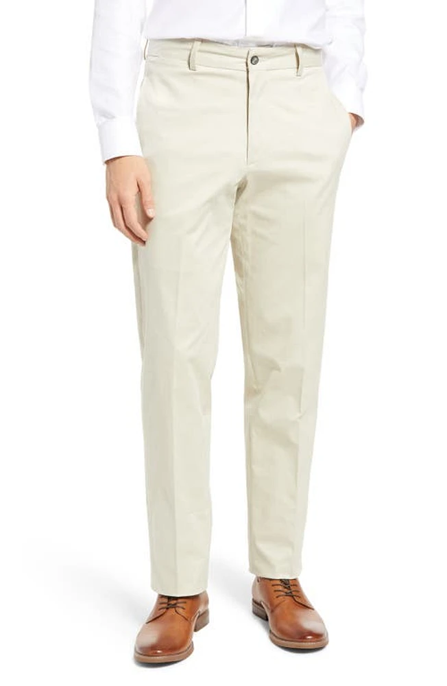 Berle Charleston Khakis Flat Front Cotton Stretch Twill Dress Pants Stone at Nordstrom,