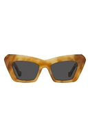 Loewe Anagram 51mm Cat Eye Sunglasses in Blonde Havana /Smoke at Nordstrom