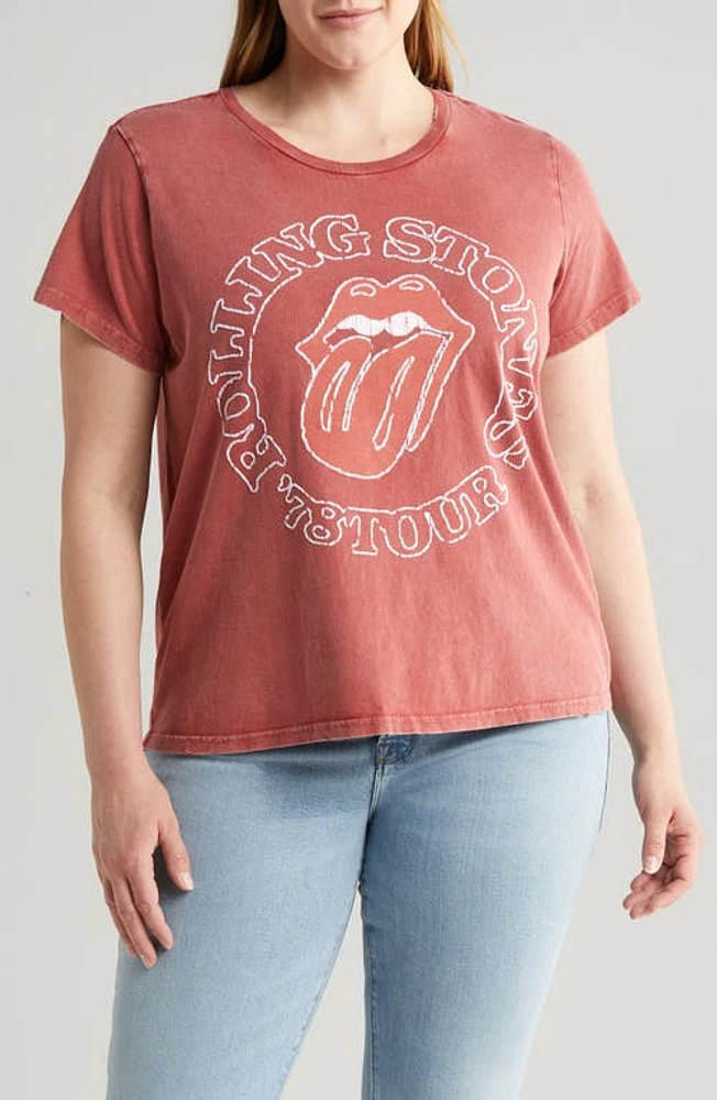 Lucky Brand Rolling Stone '78 Tour Classic Graphic T-Shirt in Brick Red at Nordstrom, Size 1X