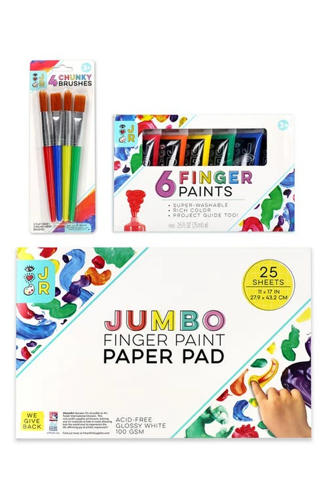 BRIGHT STRIPES Junior Finger Painting Set in Multi at Nordstrom