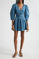 Cinq à Sept Siene Topstitch Detail Minidress Midnight Rain at Nordstrom,