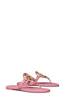 Tory Burch Metal Miller Soft Leather Sandal Pink Bubblegum /Gold at Nordstrom,