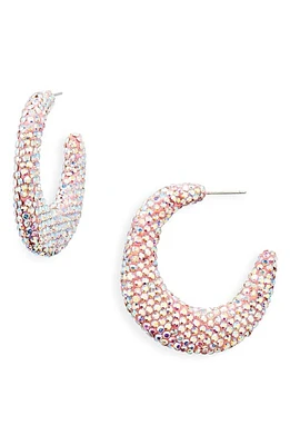 Lele Sadoughi Archer Pavé Hoop Earrings in Pink/holographic Crystal at Nordstrom