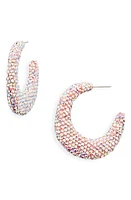 Lele Sadoughi Archer Pavé Hoop Earrings in Pink/holographic Crystal at Nordstrom