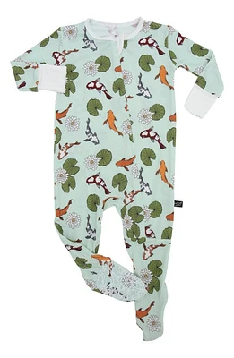 Peregrine Kidswear Koi Pond Fitted One-Piece Pajamas Green at Nordstrom,