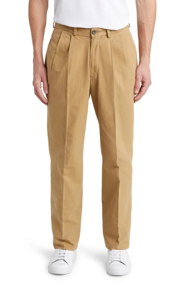 Berle Charleston Flat Front Khakis British Tan at Nordstrom