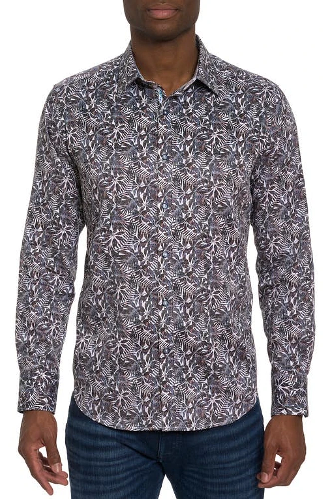 Robert Graham Aegean Stretch Button-Up Shirt Black Multi at Nordstrom,