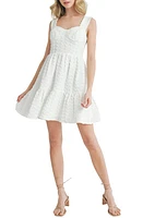 All Favor Corset Bodice Textured Minidress White at Nordstrom,