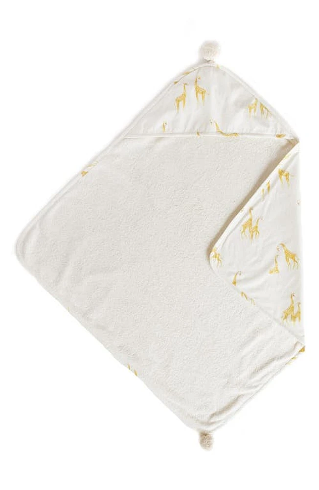 Pehr Follow Me Giraffe Organic Cotton Hooded Towel in Yellow at Nordstrom