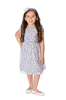 Popatu Floral Bow Dress Blue at Nordstrom,